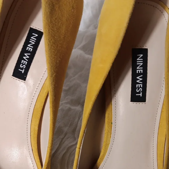 Nine West Yellow Suede Heels - Picture 2 of 8